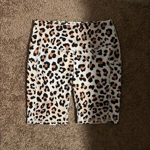 Leopard Print Biker Shorts